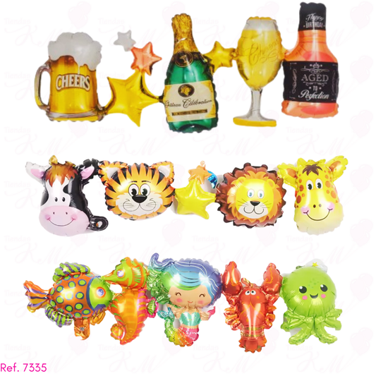 Set de globos metalizados 5 en 1 de 16"