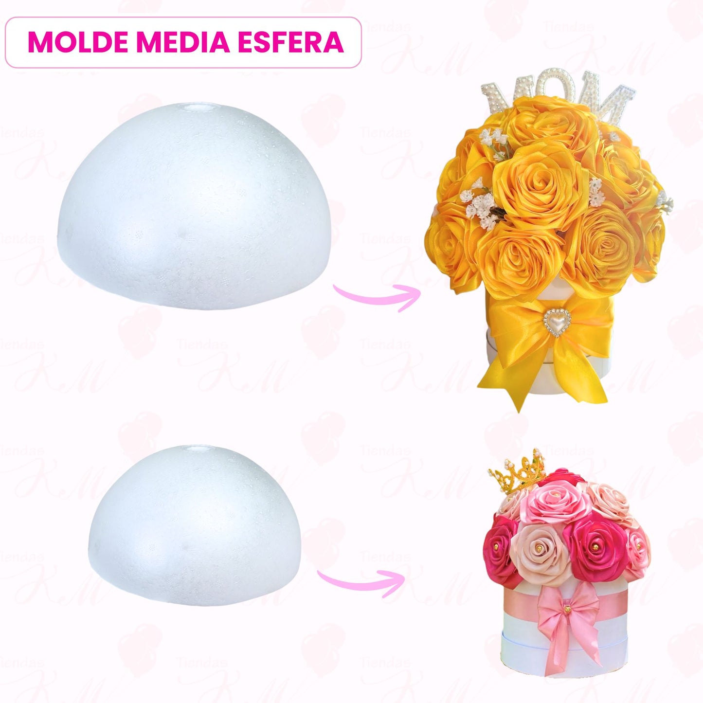 Media esfera de icopor hueca