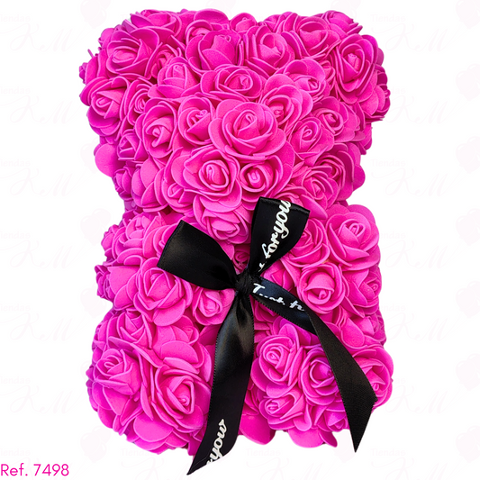 Oso de icopor con rosas y caja