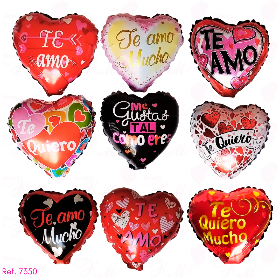 Paquete x 6 metalizados 10" de amor