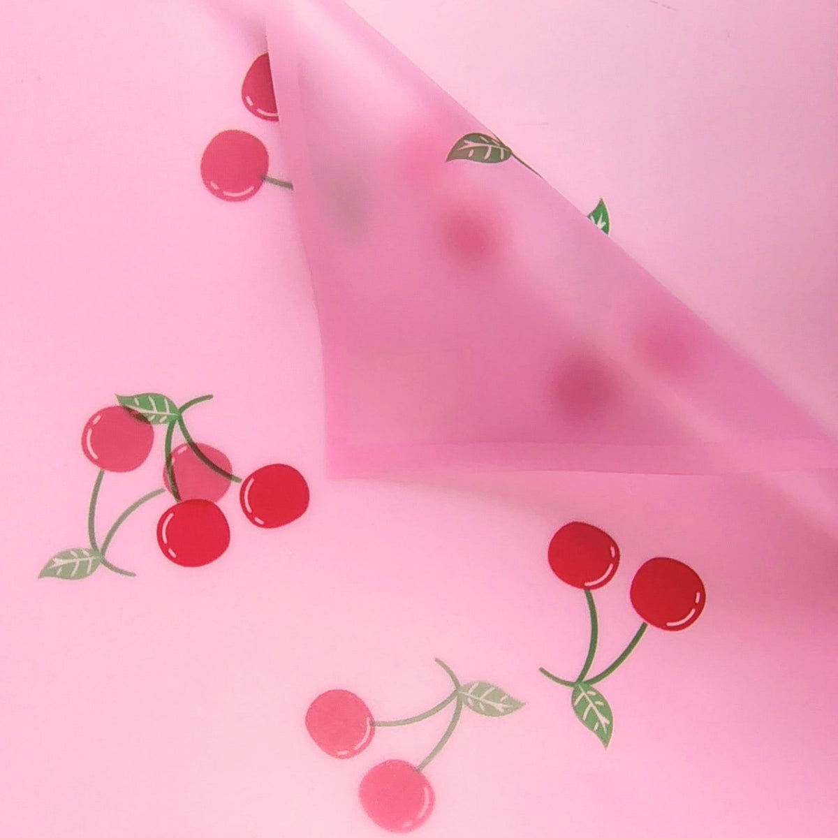 Papel coreano traslúcido de cerezas con borde