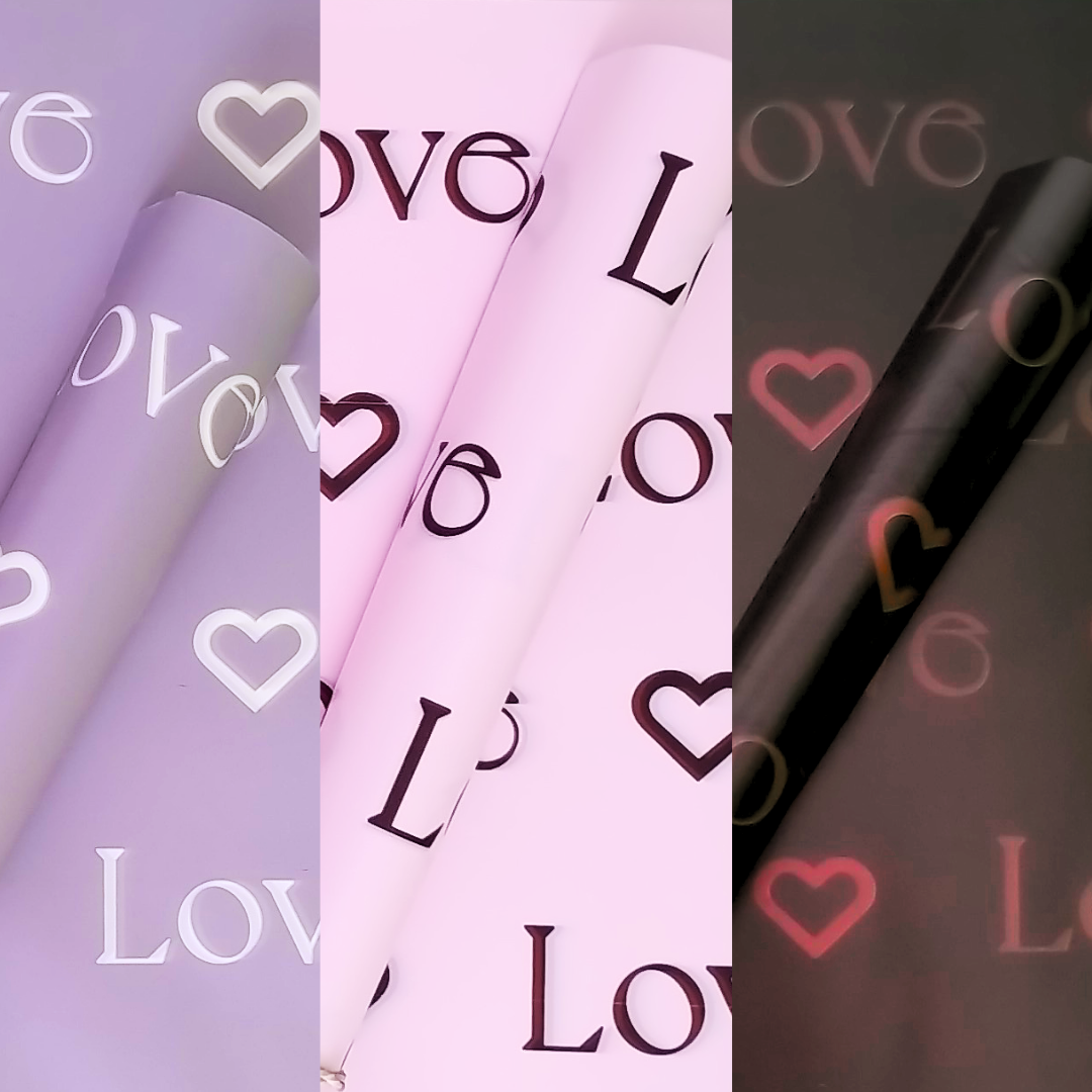 Papel coreano love letras delgadas x 20 pliegos