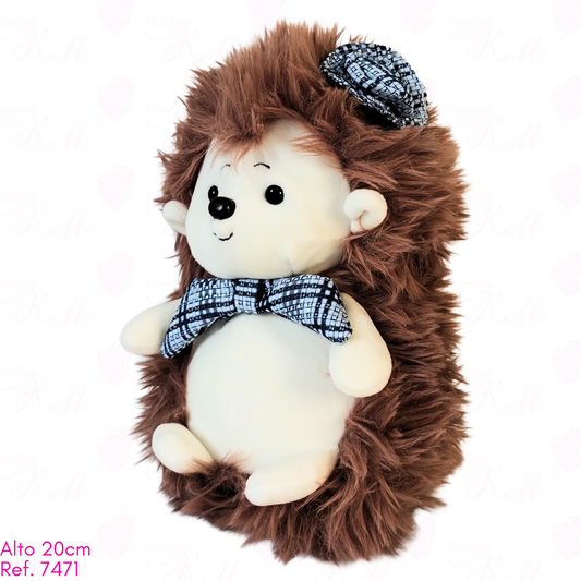 Puercoespín peludo con moño / 20cm