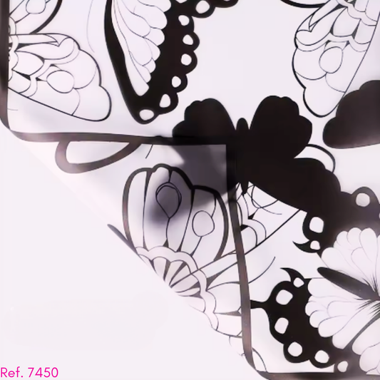 Papel coreano transparente de mariposas x 20 pliegos