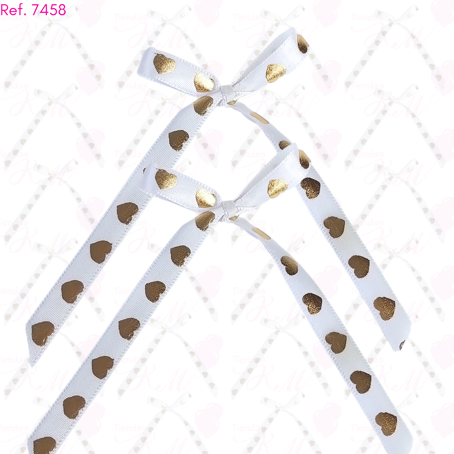 Cinta 1cm corazones dorados x 41 metros