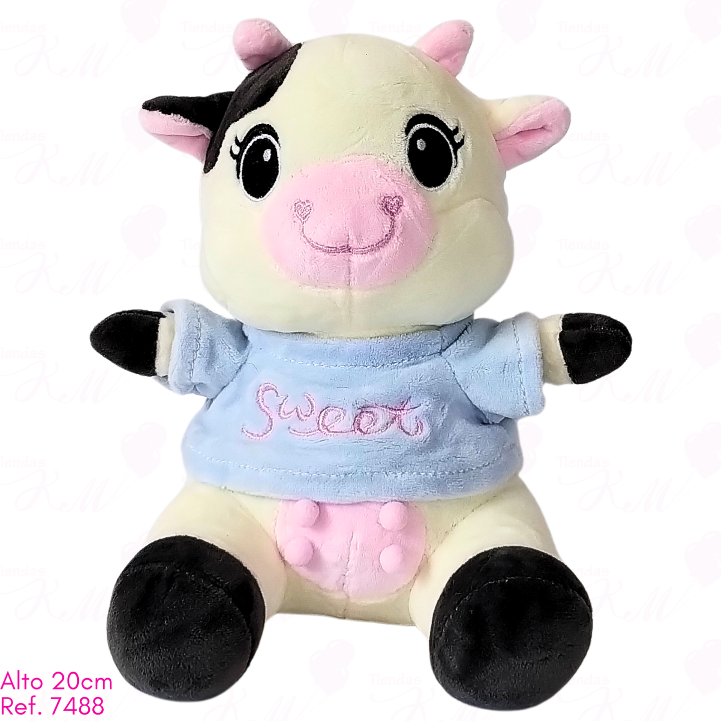 Vaca con camisa bordado sweet / 20cm