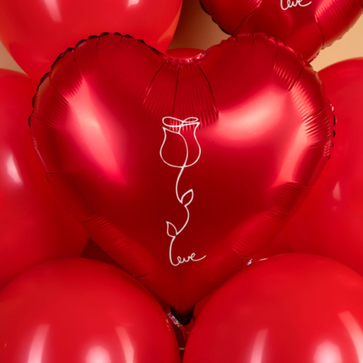 Paquete x 10 globos metalizados 18" de amor