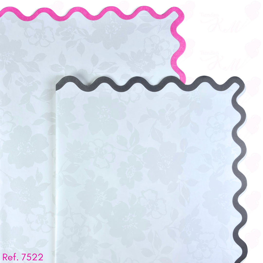 Papel para flores borde ondulado x 10 pliegos