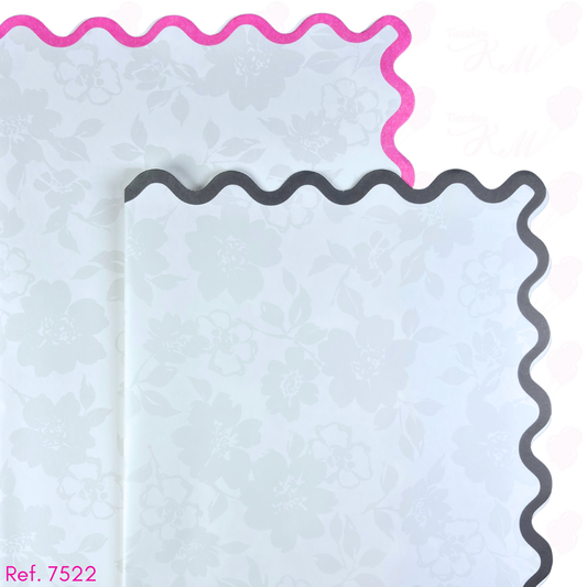 Papel para flores borde ondulado x 10 pliegos