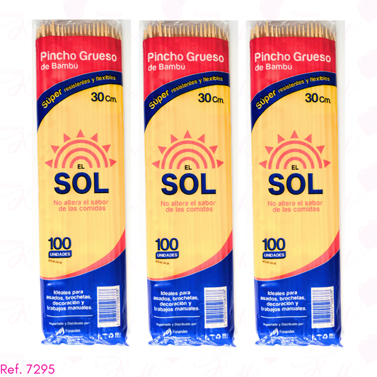 Palo pincho grueso 30cm x 100 unidades