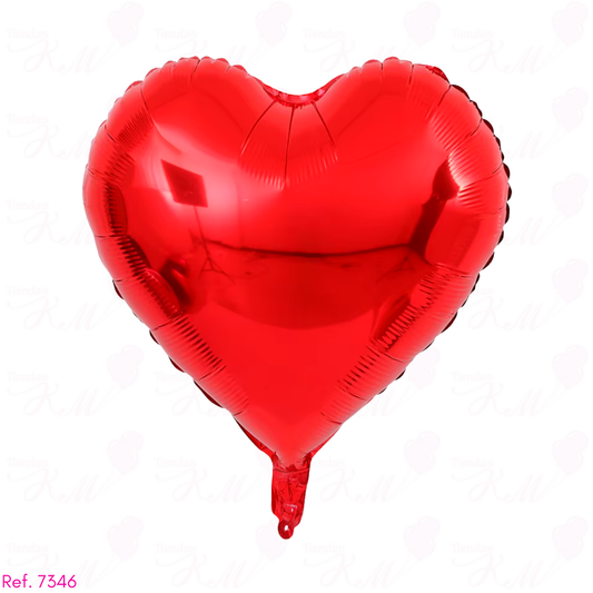 Paquete x 6 corazones metalizadas 10" fondo entero