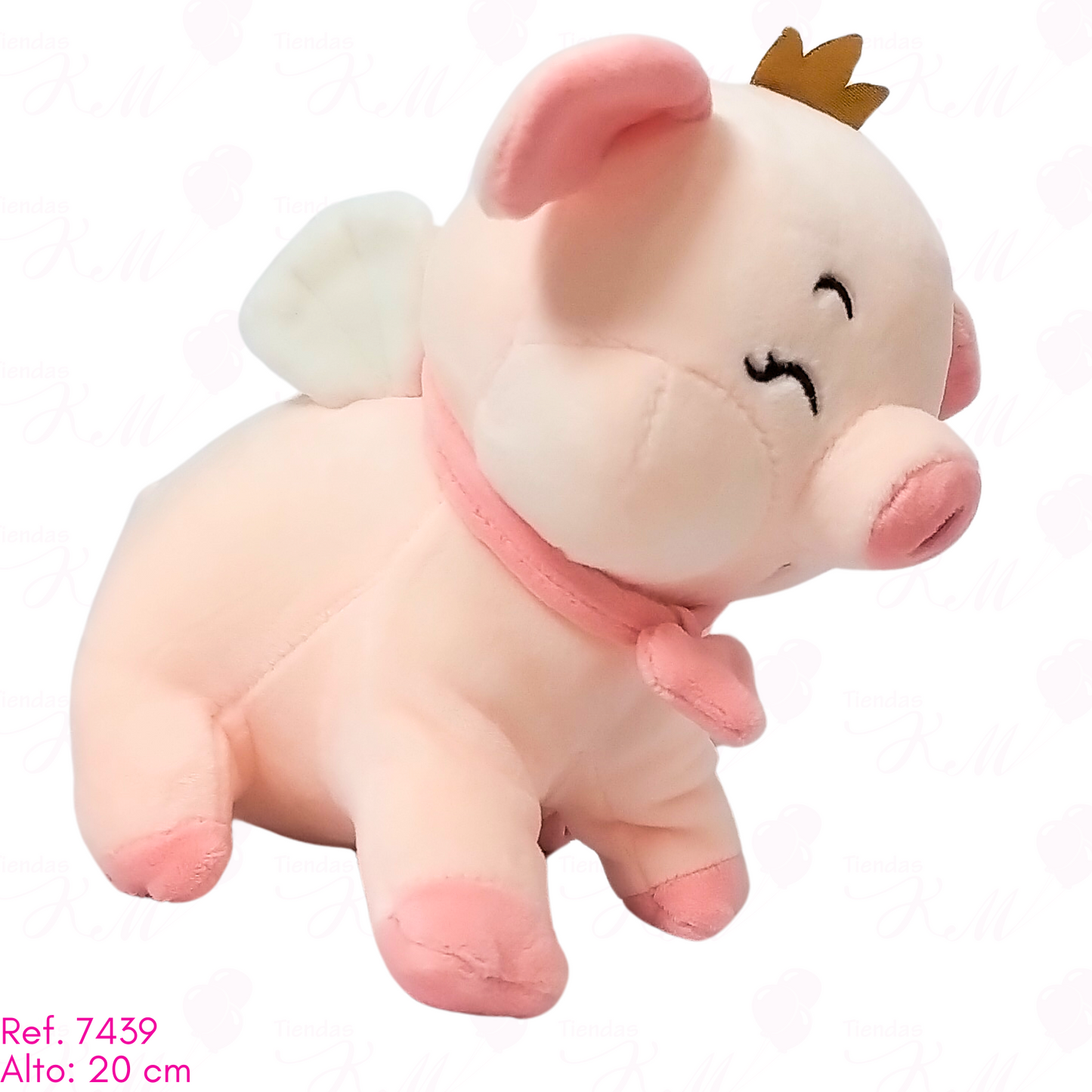 Cerdita con corona y alas / 20cm