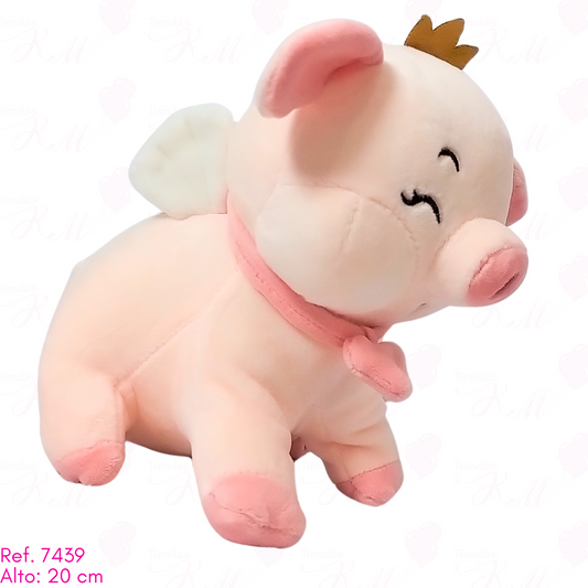 Cerdita con corona y alas / 20cm