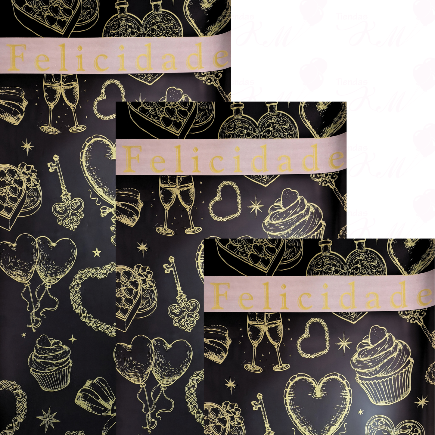 papel coreano felicidades de ositos y corazones x 20 pliegos