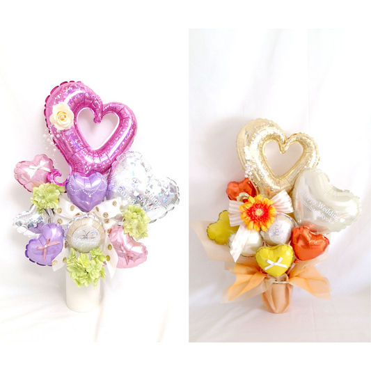 Paquete x 6 corazones metalizados 5" fondo entero