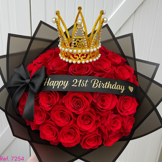 Corona metalica con 2 circulos en perlas blancas y pedrería