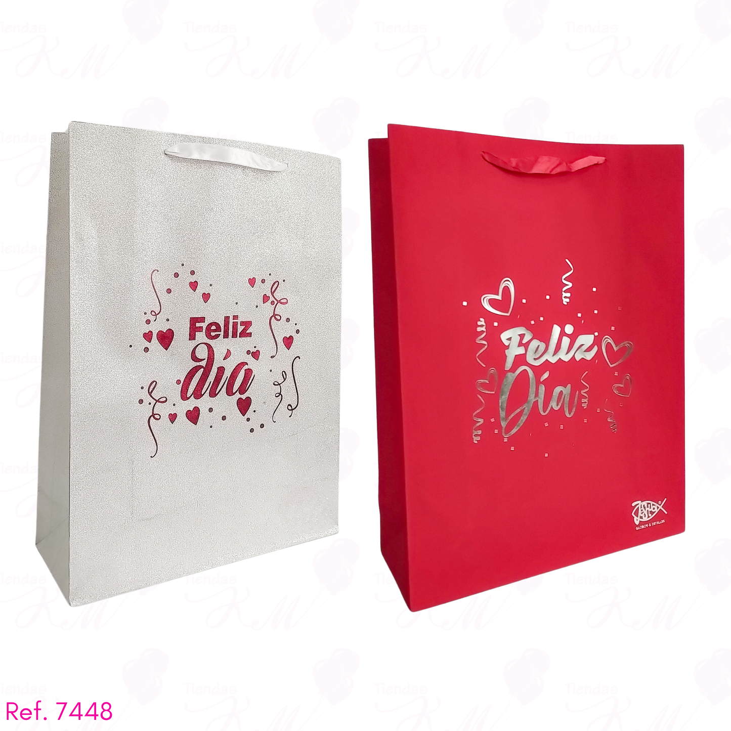 Bolsa de regalo feliz día escarchada