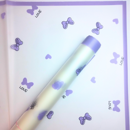 Papel coreano moñitos love fondo transparente x 20