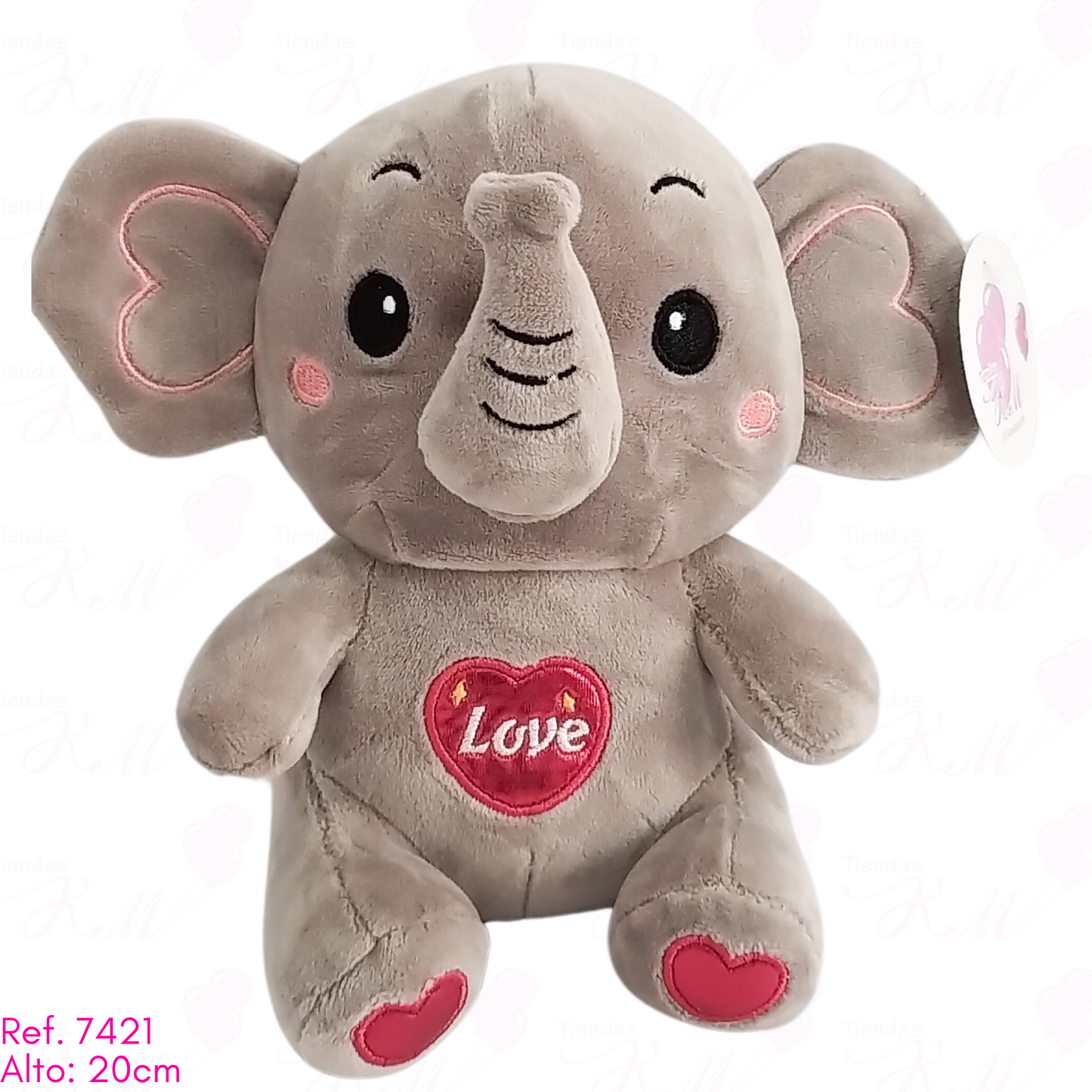 Elefante corazón love sencillo / 20cm