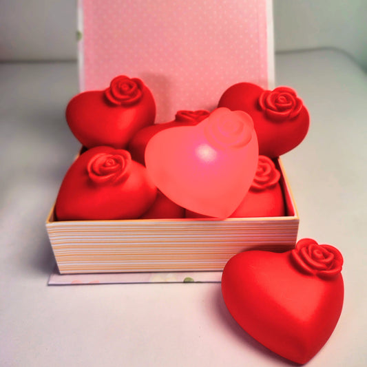 Vela corazón plástica con luz