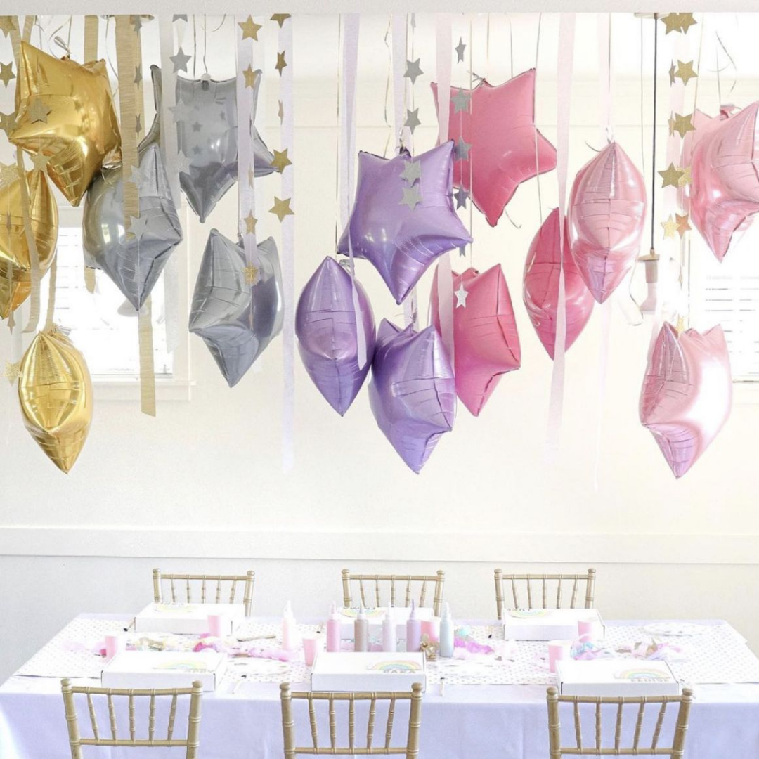 Paquete x 6 estrellas metalizadas 18" fondo entero