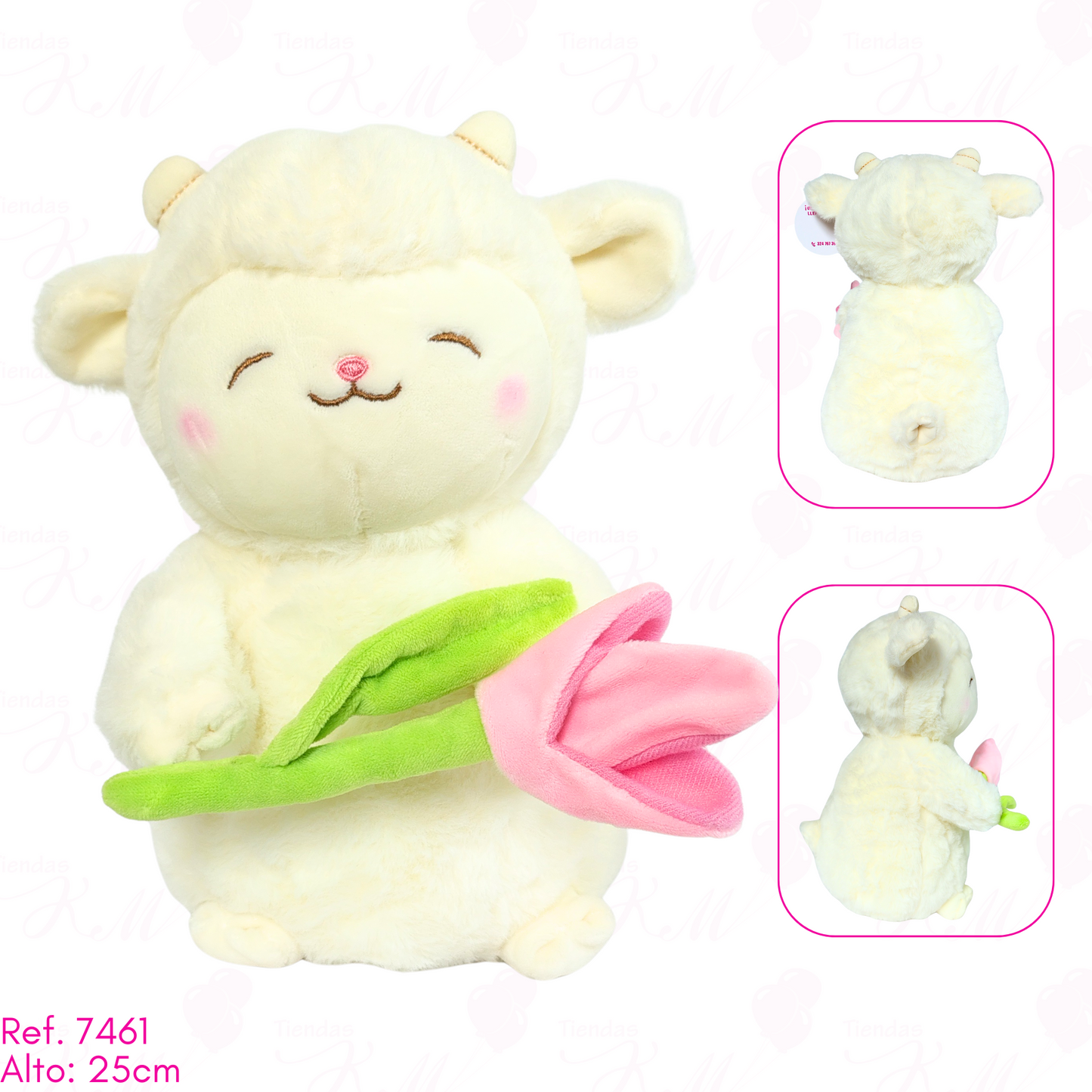 Cordero con tulipan / 25cm