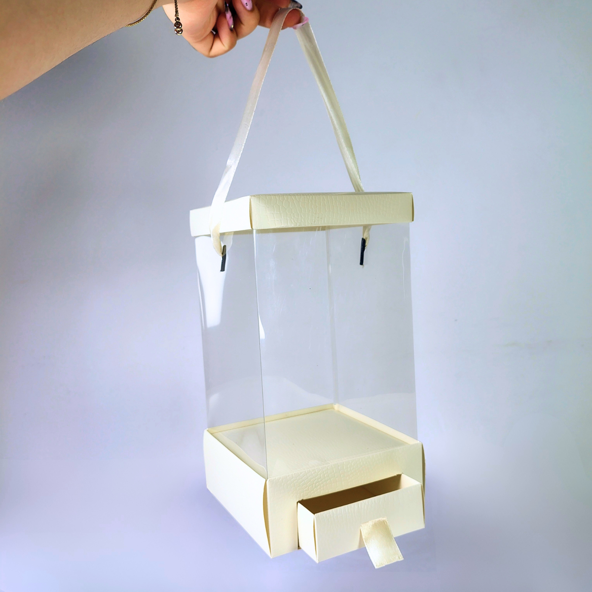 Caja acetato mediana con cofre