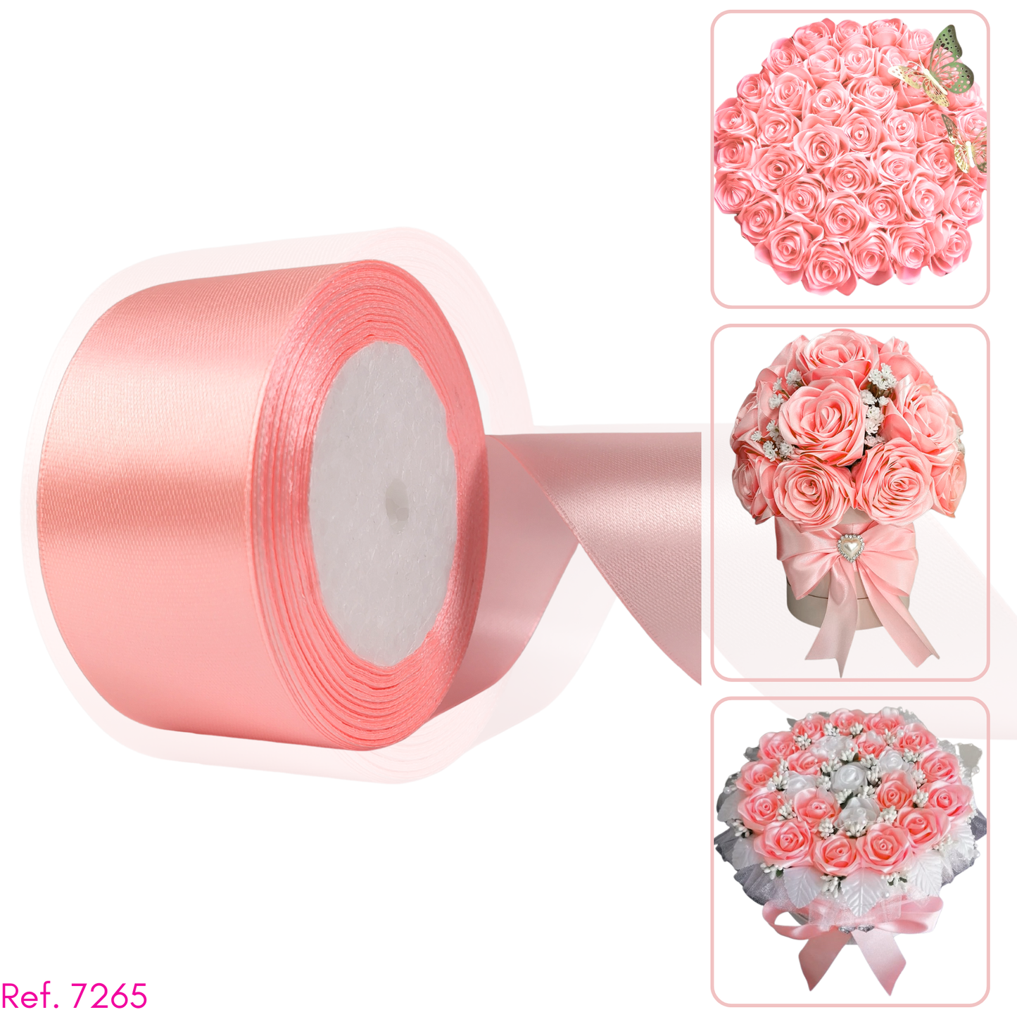 Cinta satin 4cm de 1 cara X 22 metros