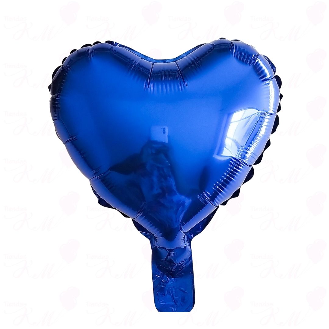 Paquete x 10 corazones metalizados 18" fondo entero