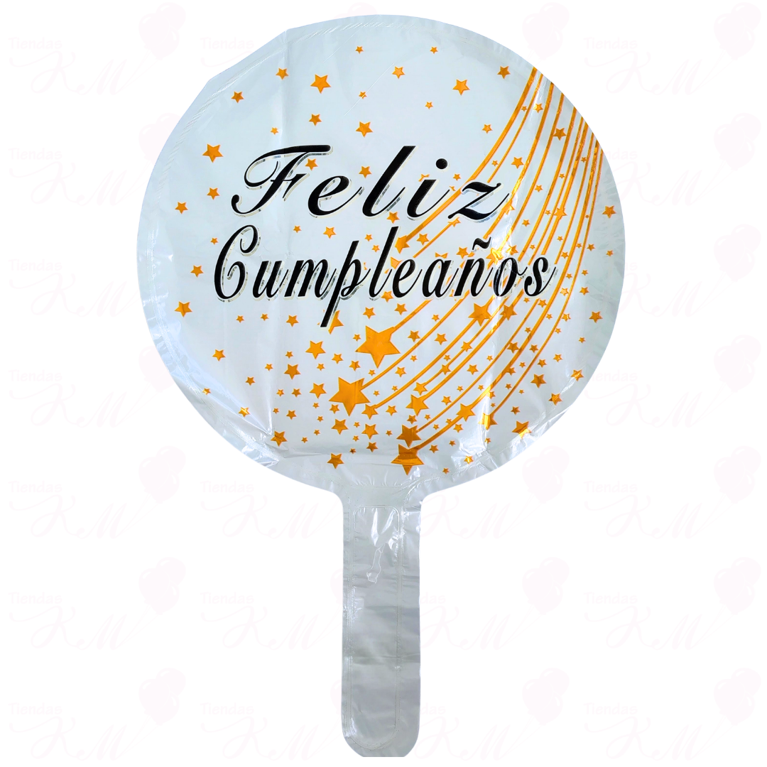 Globo metalizado 10" de feliz cumpleaños