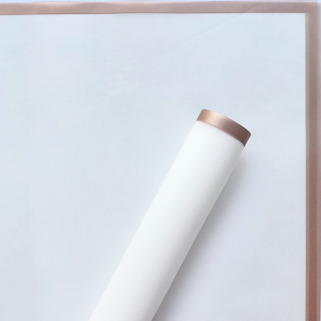 Papel coreano borde dorado traslucido x 20 pliegos
