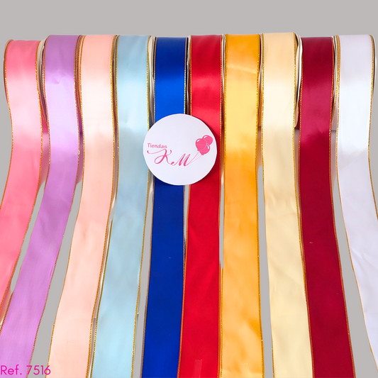 Cinta borde dorado 4cm x 30 metros doble cara