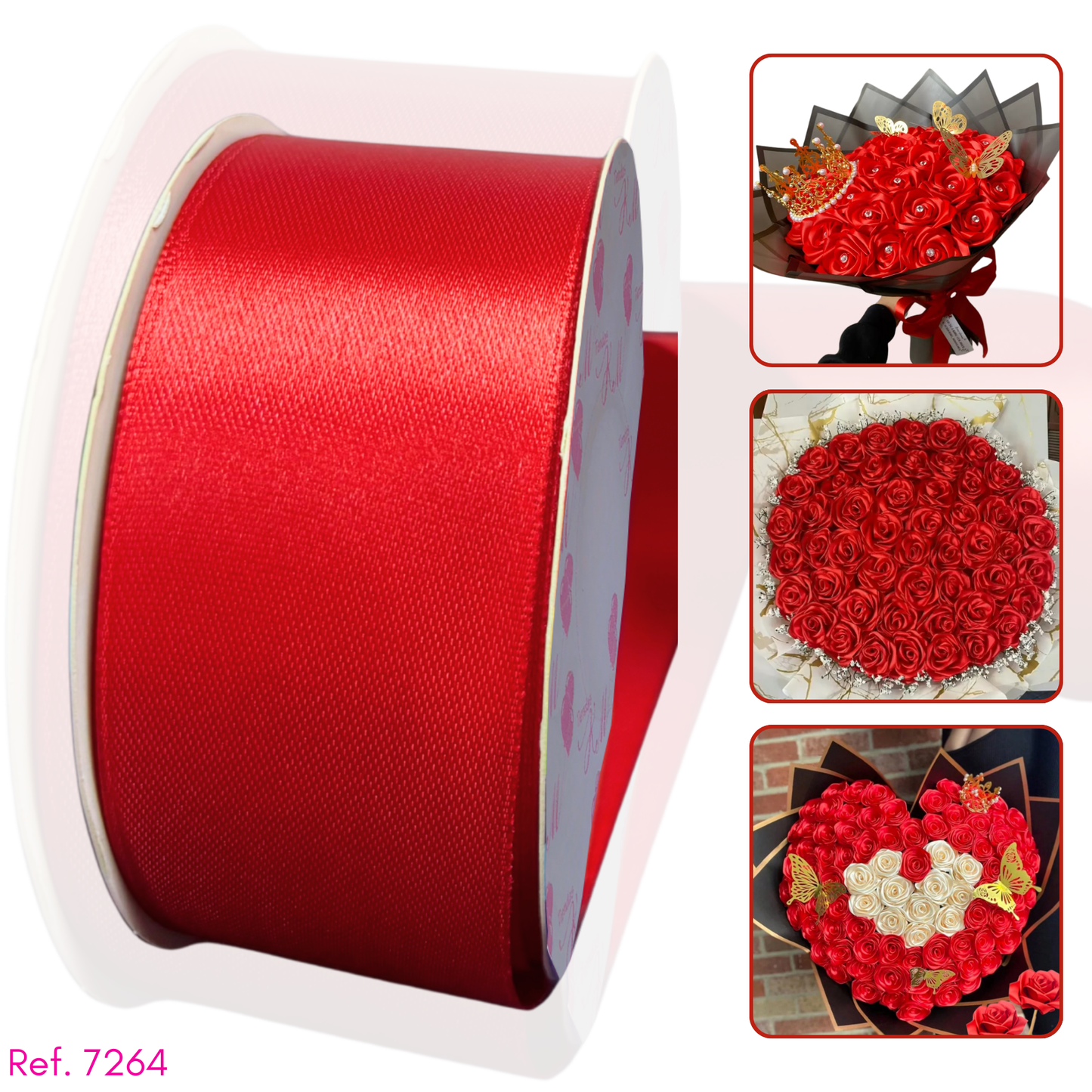 Cinta satin 4cm doble cara por 30 metros