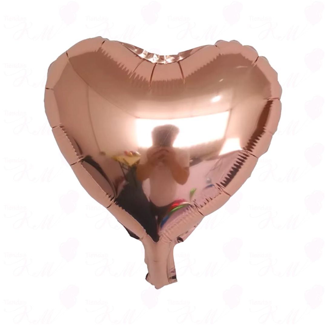 Paquete x 10 corazones metalizados 18" fondo entero