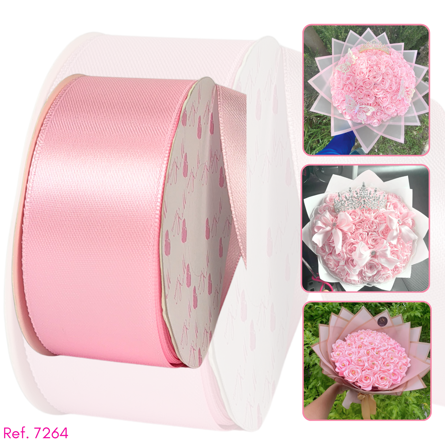 Cinta satin 4cm doble cara por 30 metros