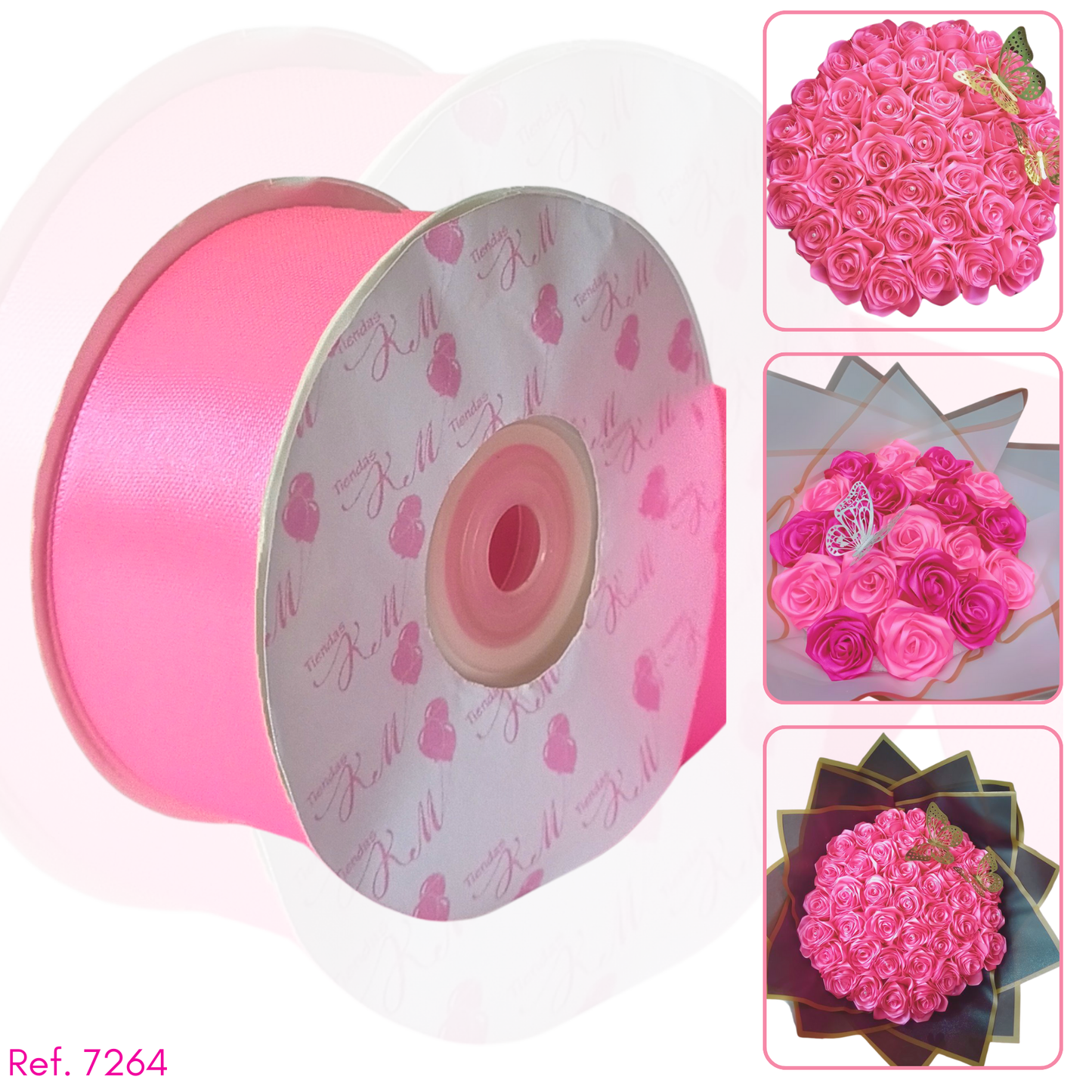 Cinta satin 4cm doble cara por 30 metros