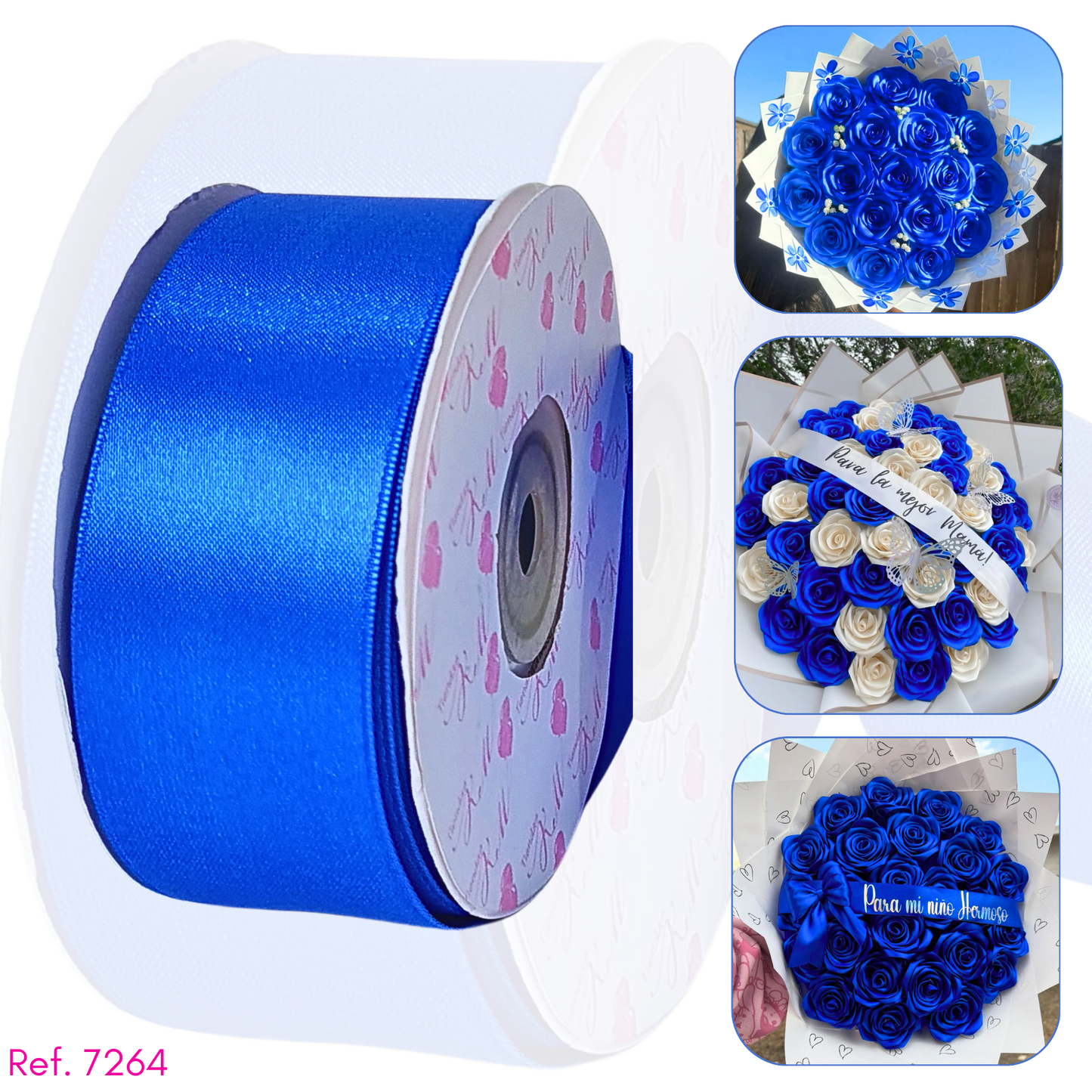 Cinta satin 4cm doble cara por 30 metros