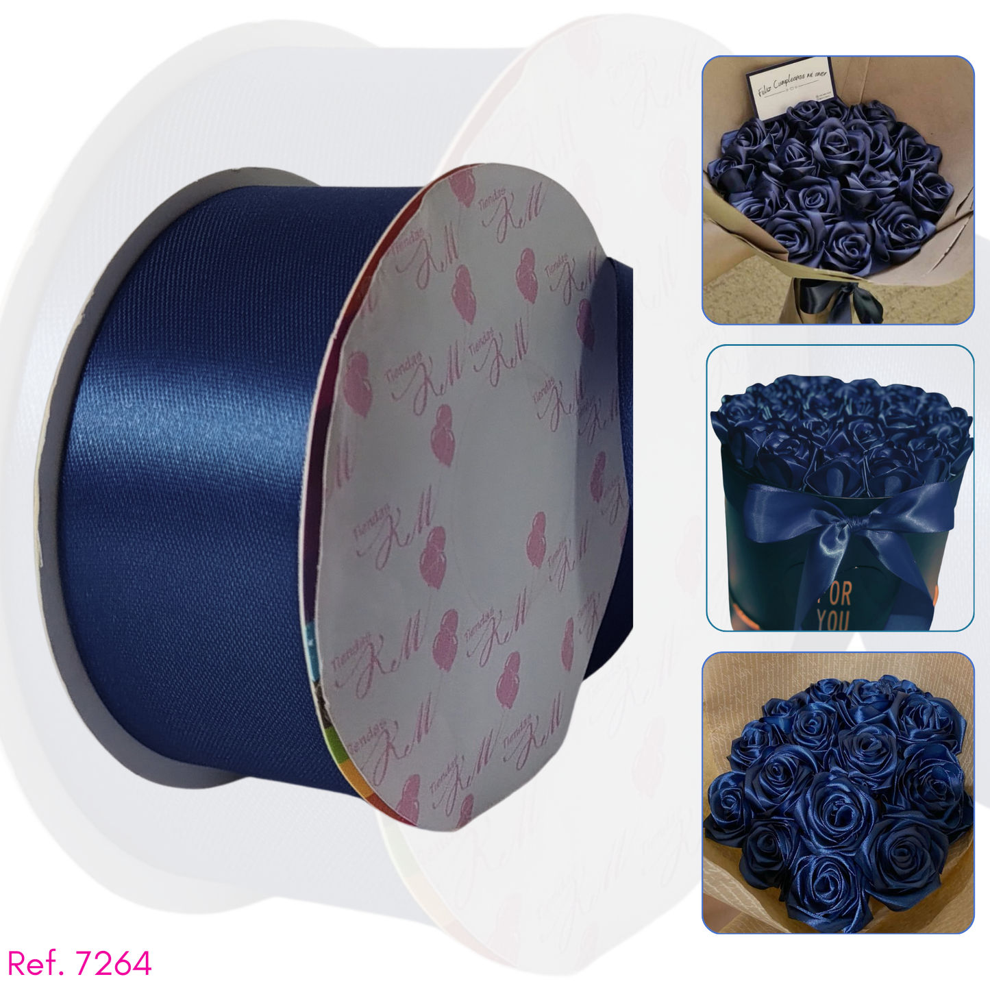 Cinta satin 4cm doble cara por 30 metros