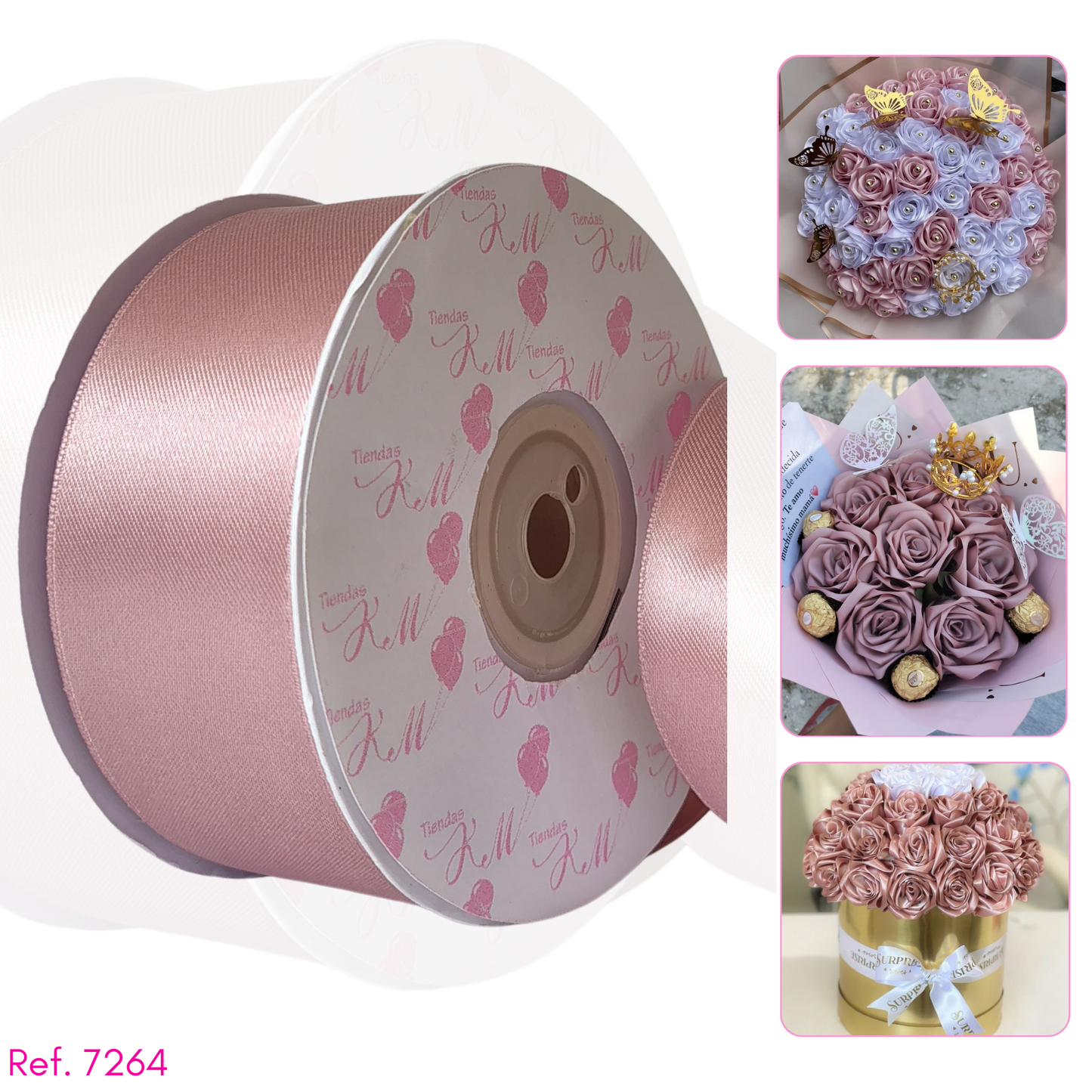 Cinta satin 4cm doble cara por 30 metros