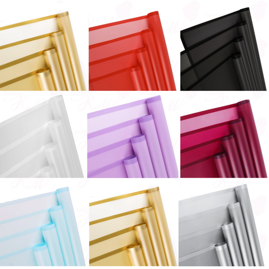 Papel coreano fondo traslucido y borde solido x 20 pliegos