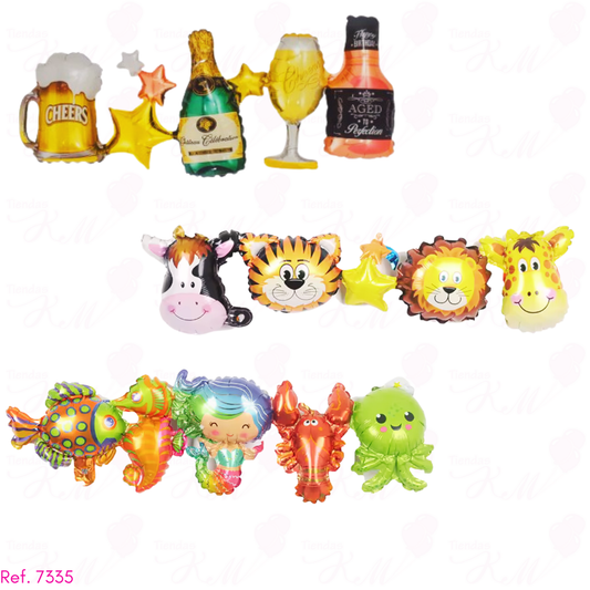 Set de globos metalizados 5 en 1 de 16"