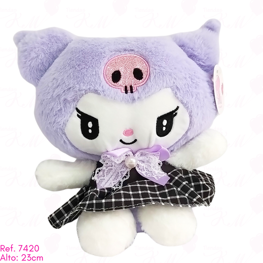 kuromi vestido de cuadros / 23cm