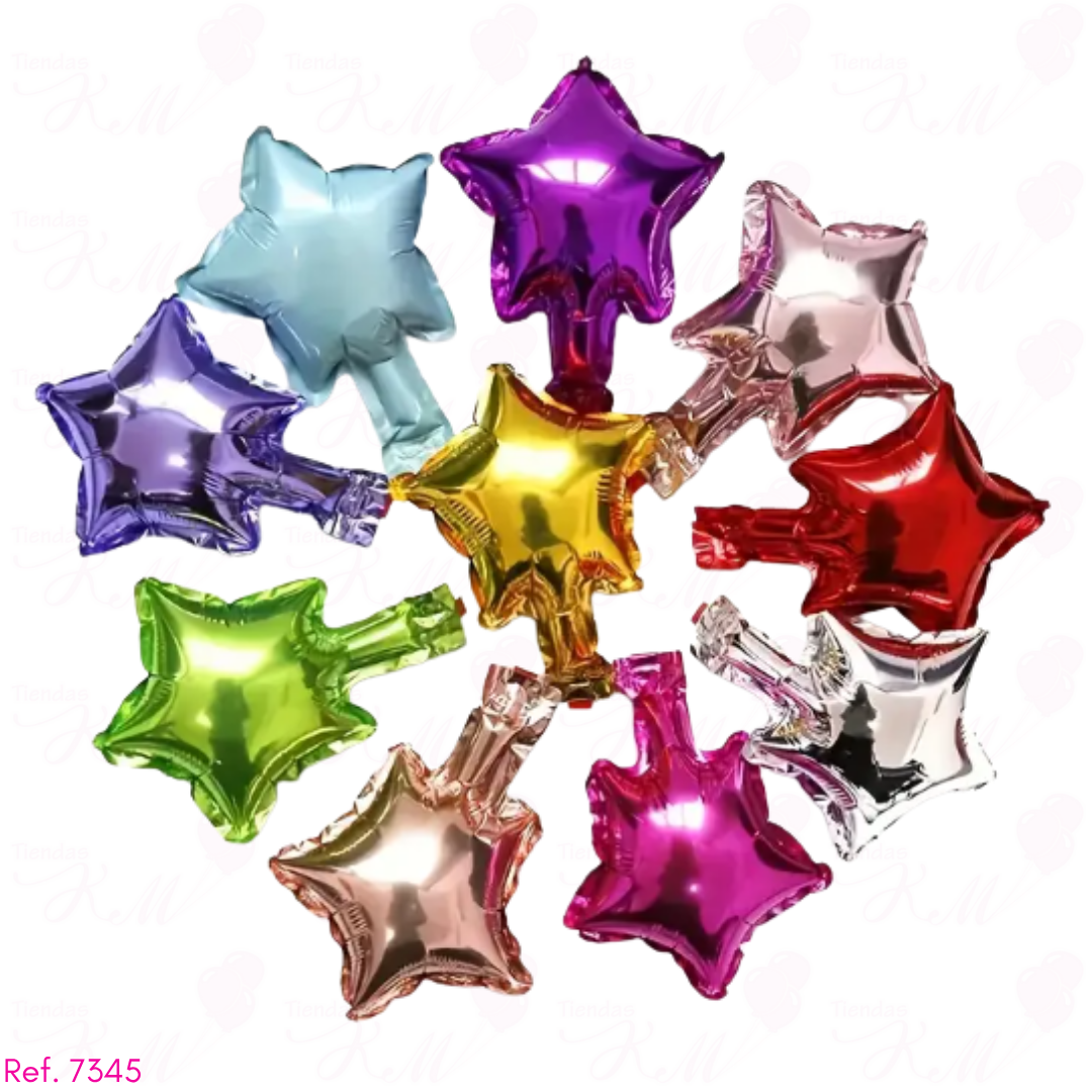 Paquete x6 estrellas metalizadas 5" fondo entero