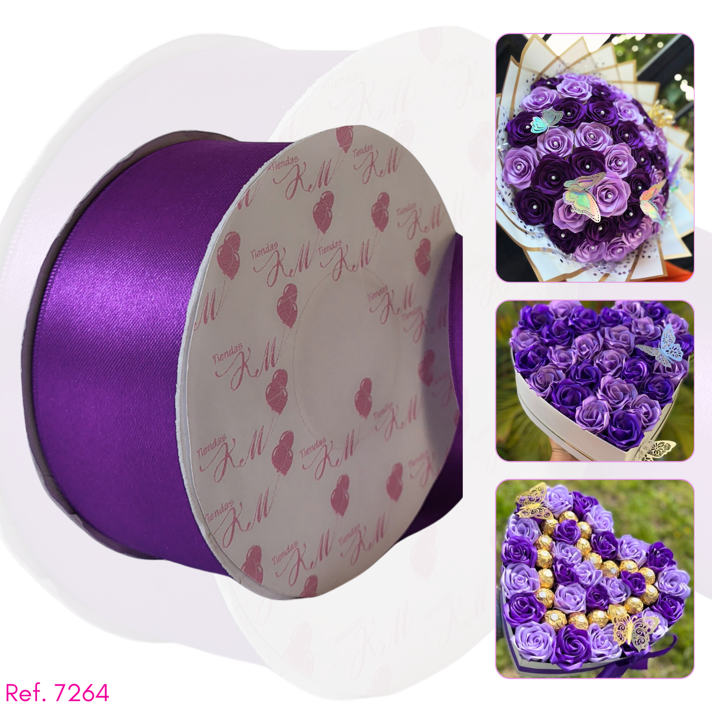 Cinta satin 4cm doble cara por 30 metros