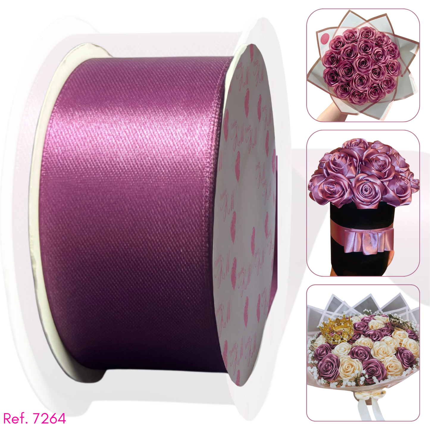 Cinta satin 4cm doble cara por 30 metros