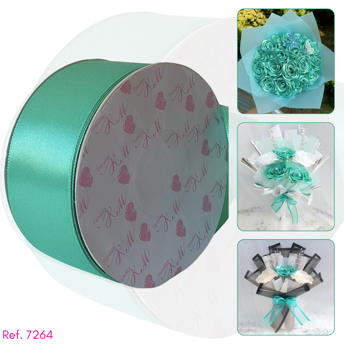 Cinta satin 4cm doble cara por 30 metros