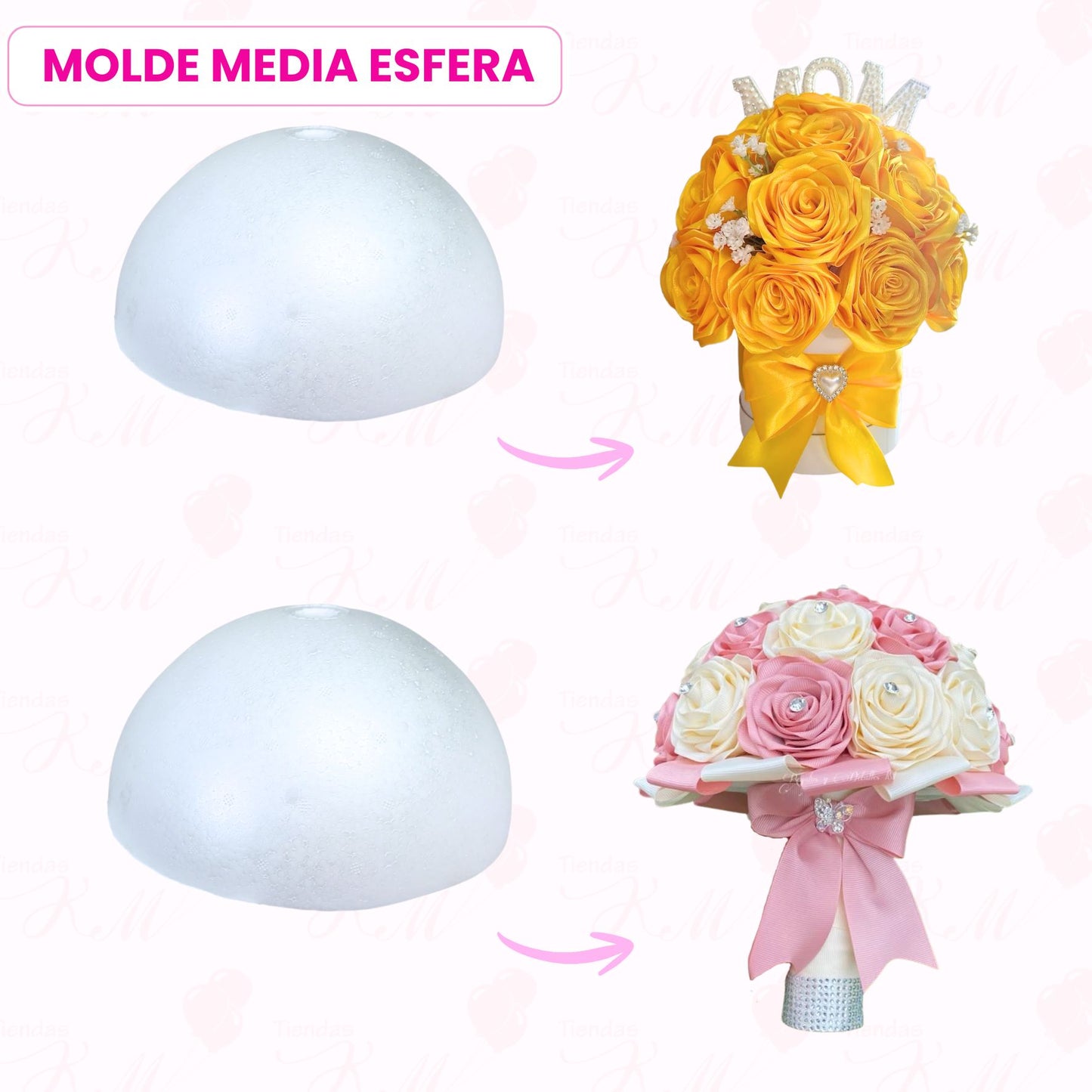 Media esfera de icopor hueca