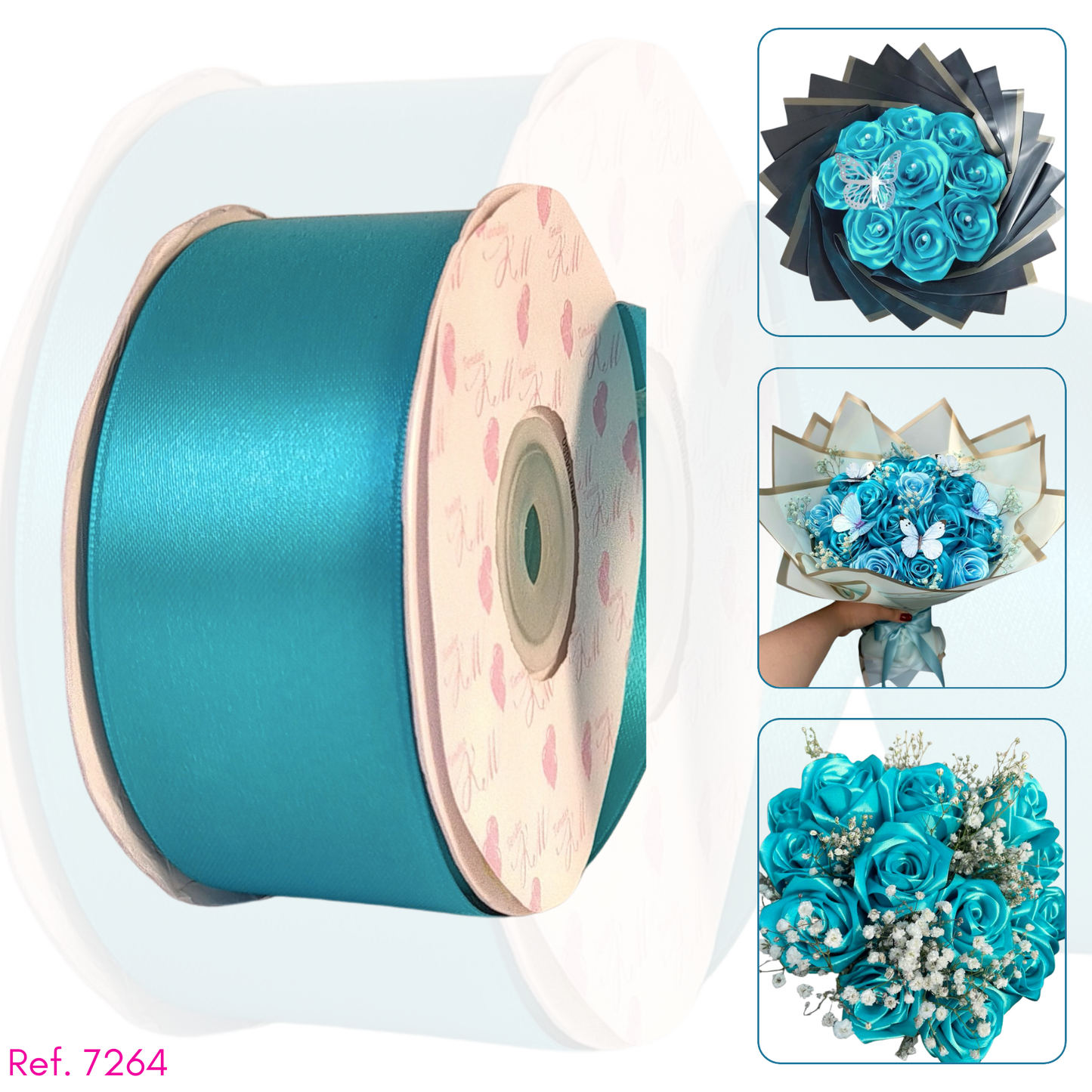 Cinta satin 4cm doble cara por 30 metros