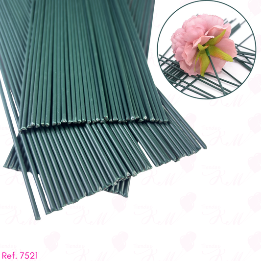 Alambre forrado verde 30cm x 100 unidades