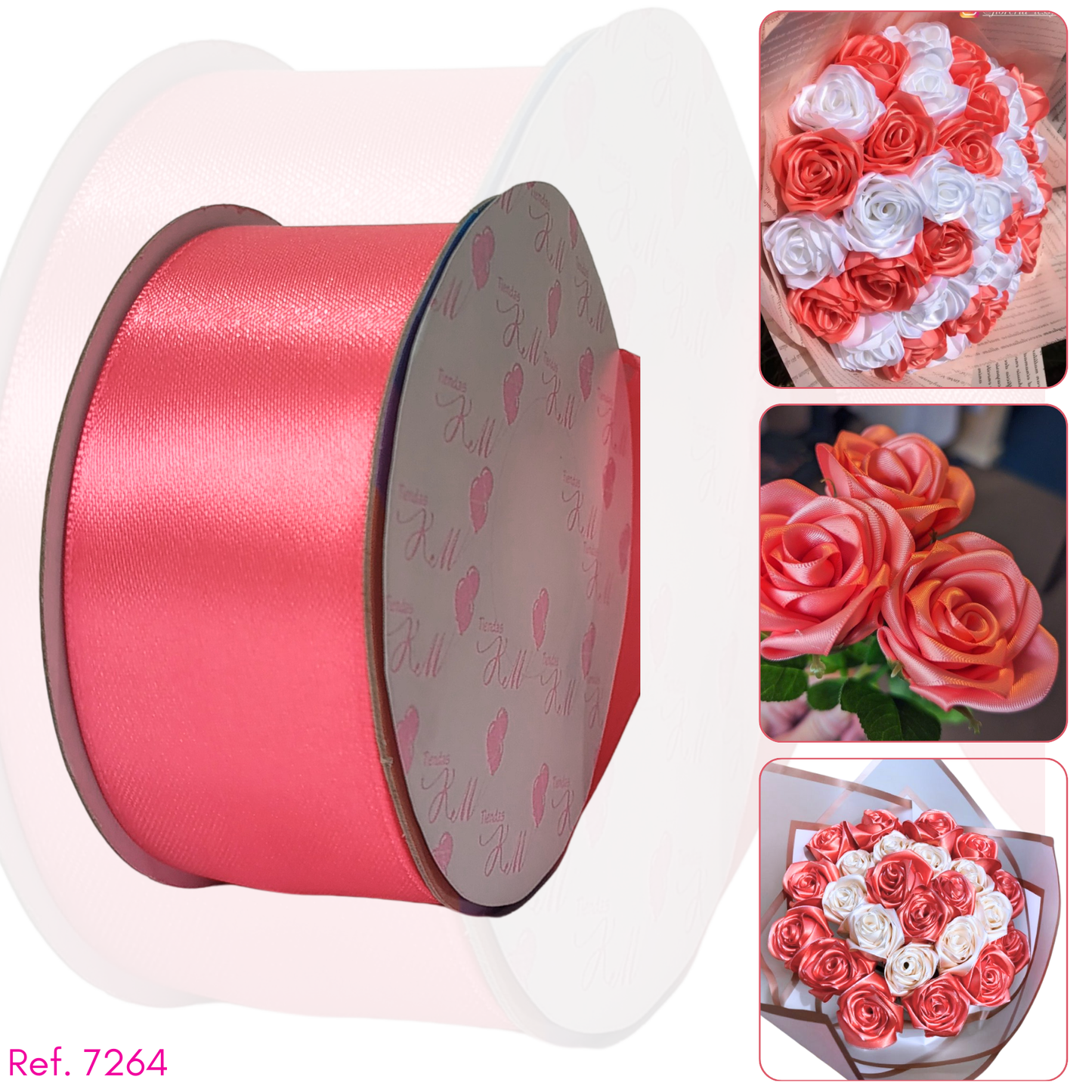 Cinta satin 4cm doble cara por 30 metros